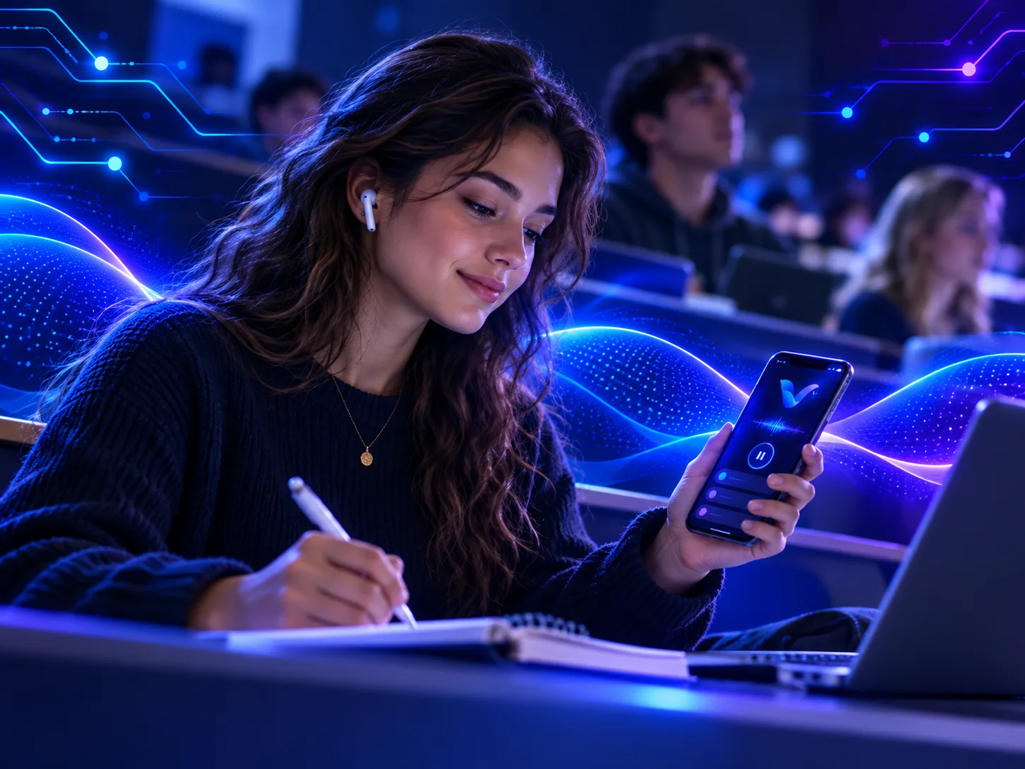 Student using Varapax during an authorized lecture